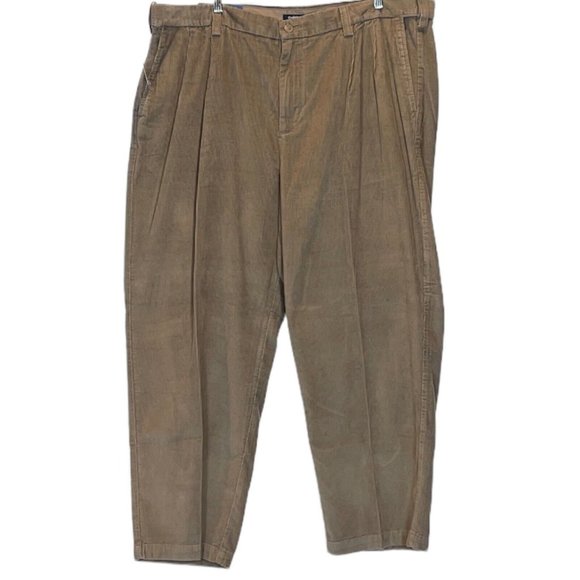 croft & barrow Other - New Croft & Barrow Big and Tall Comfort Corduroy Pleated Tan 46 x 29 Pants